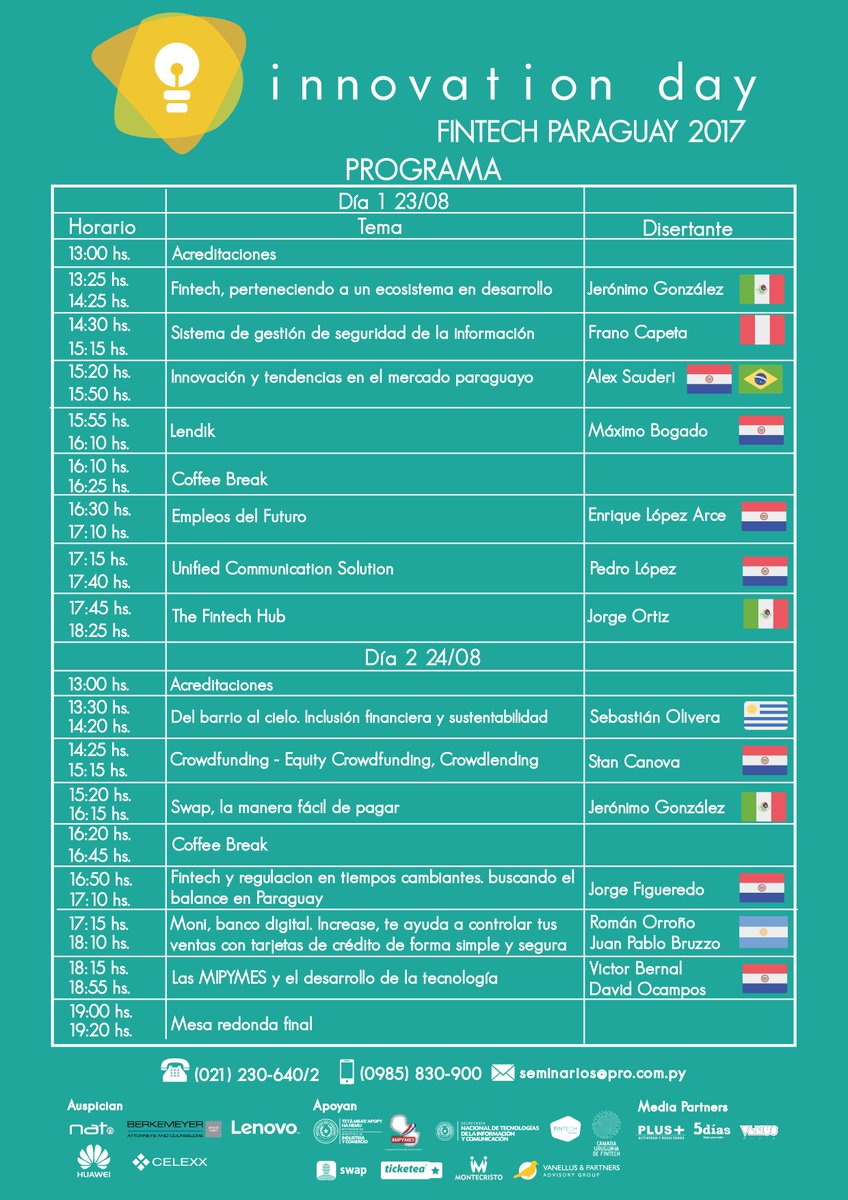 RevistaPLUSPY's tweet photo. Hoy arranca el evento más importante a nivel regional #FintechPy en el Carmelitas Center de Asunción a las 13:00 hs https://t.co/seHlWdRipe https://t.co/e8ghLDNun3