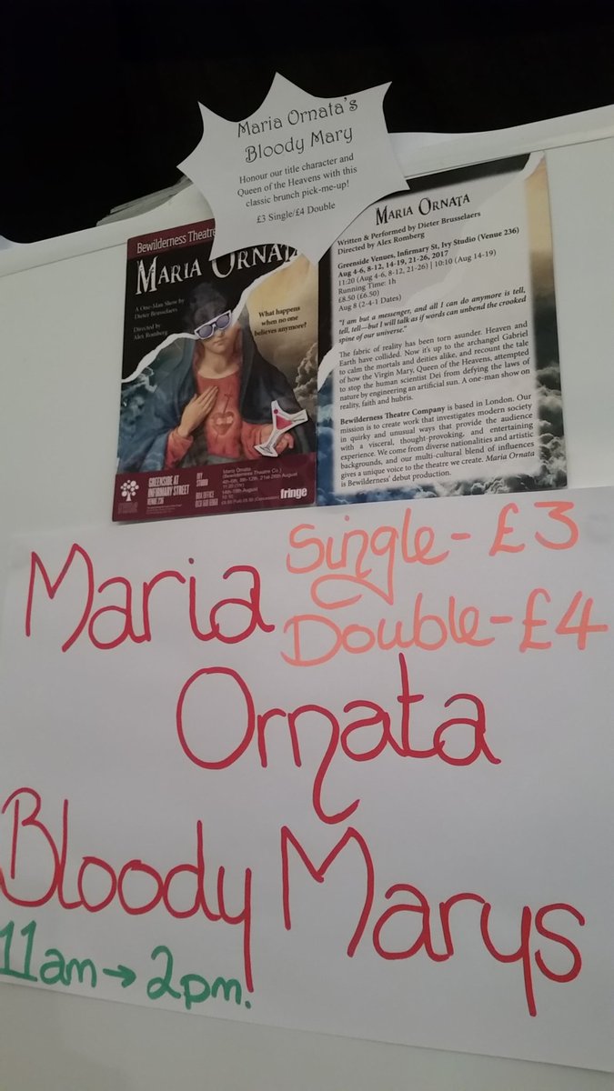 Fancy an excuse for a brunch favorite? Or an extra excuse to see Maria Ornata? Have a Bloody Mary at the Greenside bar!