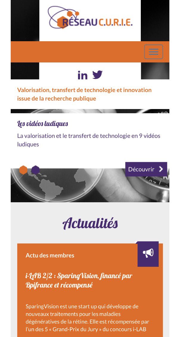 SparingVision's tweet photo. #valorisation de la #recherche publique @Reseaucurie présente le succÚs de @SparingVision au Concours #ilab2017 @sup_recherche @Bpifrance https://t.co/j3n3CJvhE0