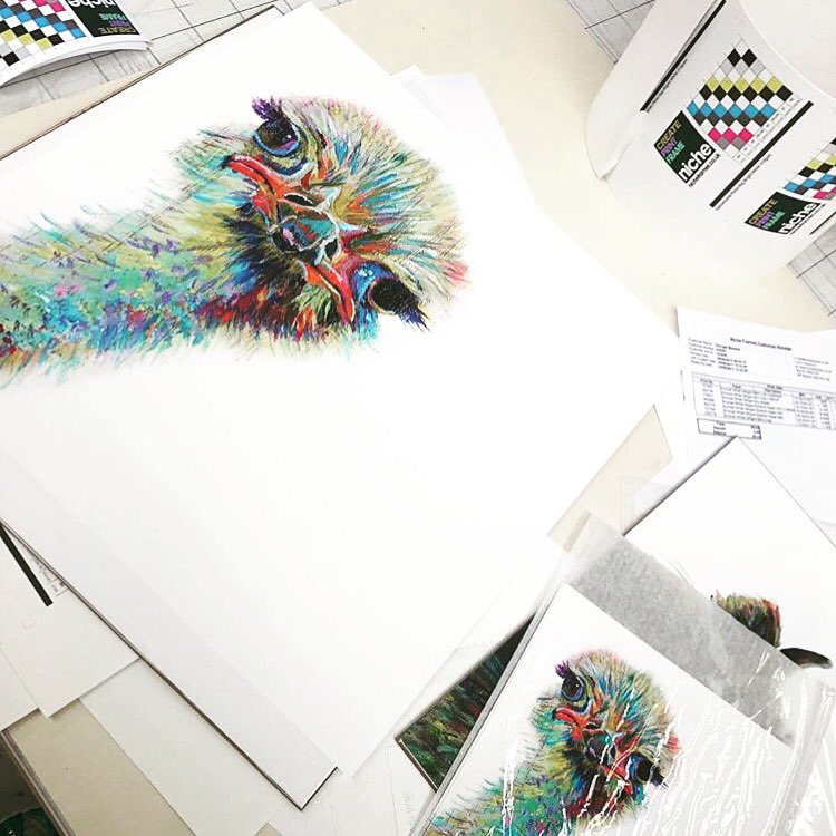 Bernie the ostrich! Illustration by @georgiewebart 💥 Bernie now comes in a range of sizes and is on display at Stokes Croft @BTPcafes