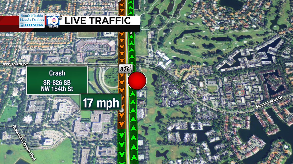 Crash on SR-826 SB at NW 154th St #traffic https://t.co/PlI4KDWF7t
