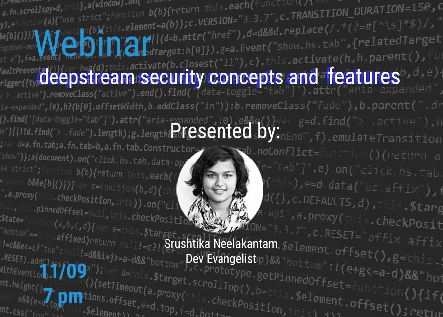 deepstreamHub's tweet photo. Don't miss our next #webinar with @Srushtika on the 11th of September! Register here-->https://t.co/KNHRSDJhs4 #security #concepts #realtime https://t.co/uhWLg5U1qI