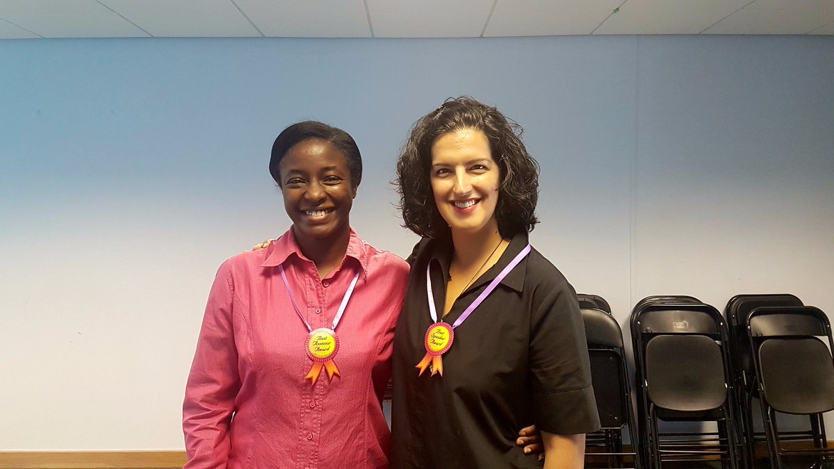 JJBrownbridge's tweet photo. And the winners are... Remi and Umay! :) Congratulations ladies!! #publicspeaking #Webcertain https://t.co/sTkvZ40Mh0