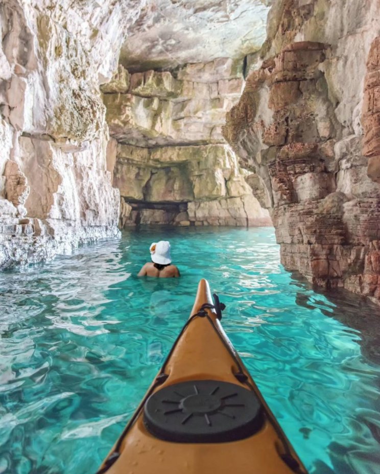 Heading off the beaten path in <a href="/pula_plus/">Pula Tourism Office</a> often leads to jaw-dropping discoveries, like this turquoise cave! #shareistria