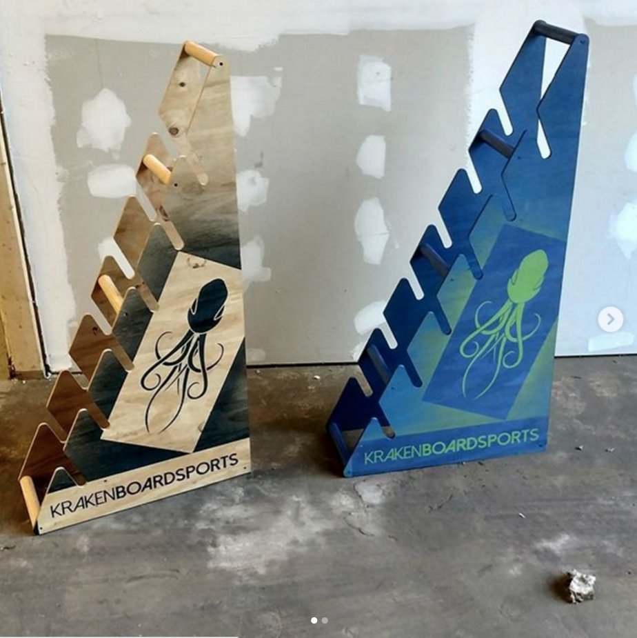KrakenSports's tweet photo. The Kraken board racks are up at https://t.co/0Yybrt3Dcz
Holds 6 boards and is computer cut to make sure it's nice and smooth
#AllTheBoards https://t.co/rcBek7kxuQ