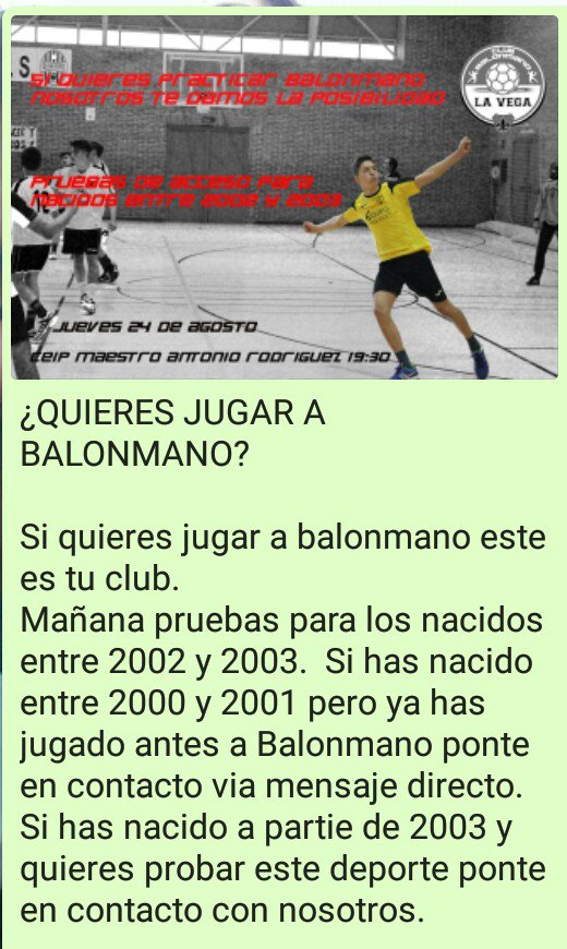 Chicos y chicas, a que esperais?
Disfruta del Balonmano
