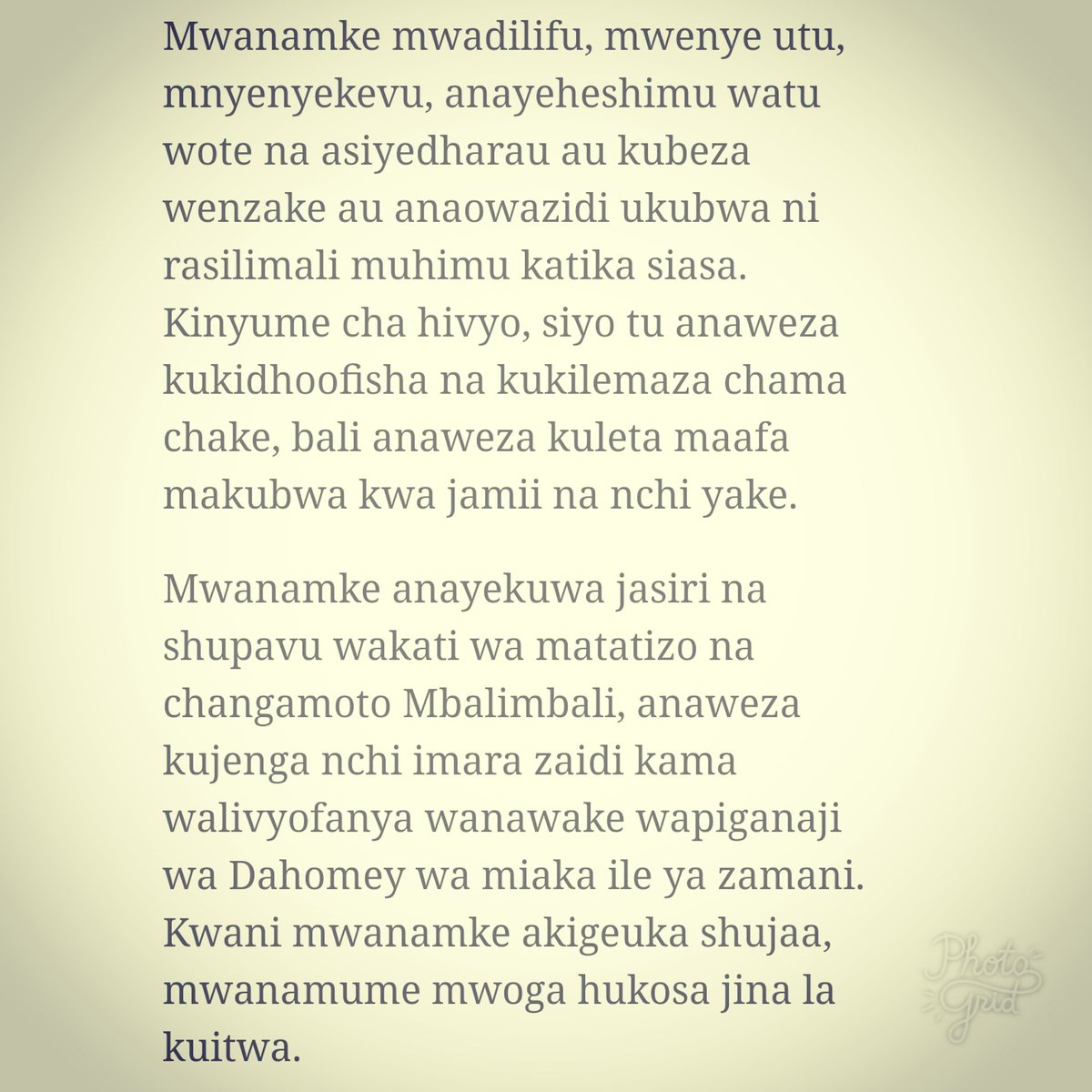 shummymshangama's tweet photo. Mwanamke makini ni nguvu ya maamuzi.  
@MwanamkeUongozi https://t.co/O7hf3c7X8g