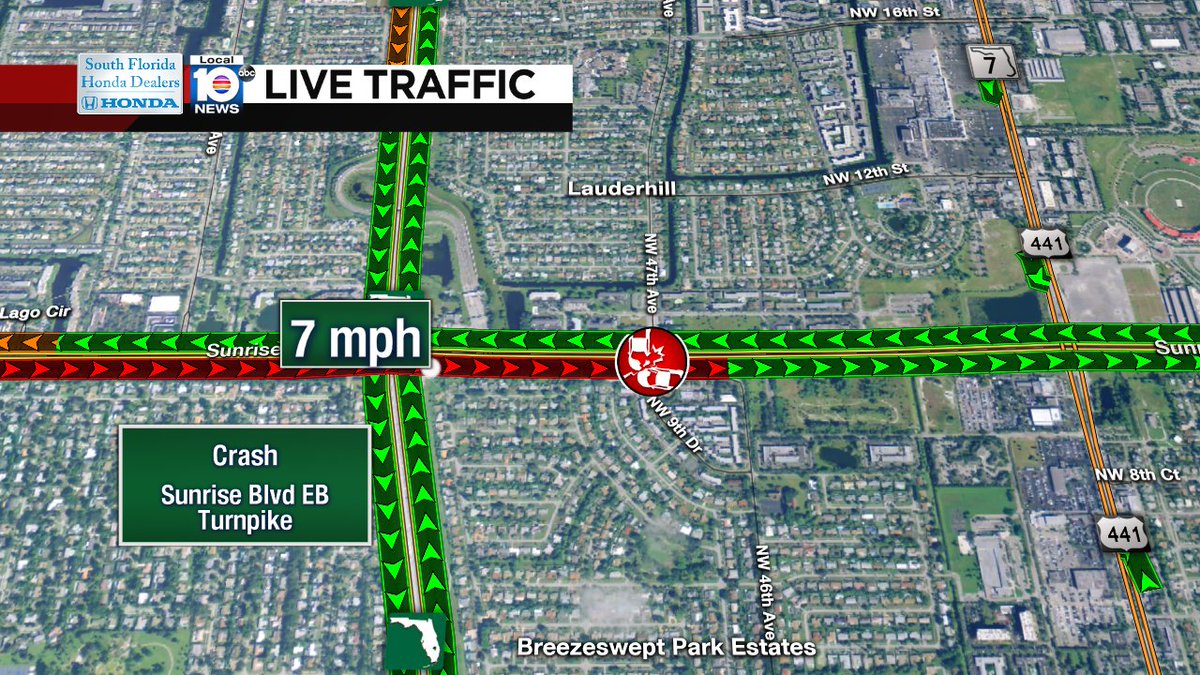 Crash on Sunrise Blvd EB at Turnpike #traffic https://t.co/fabtQkPxj8