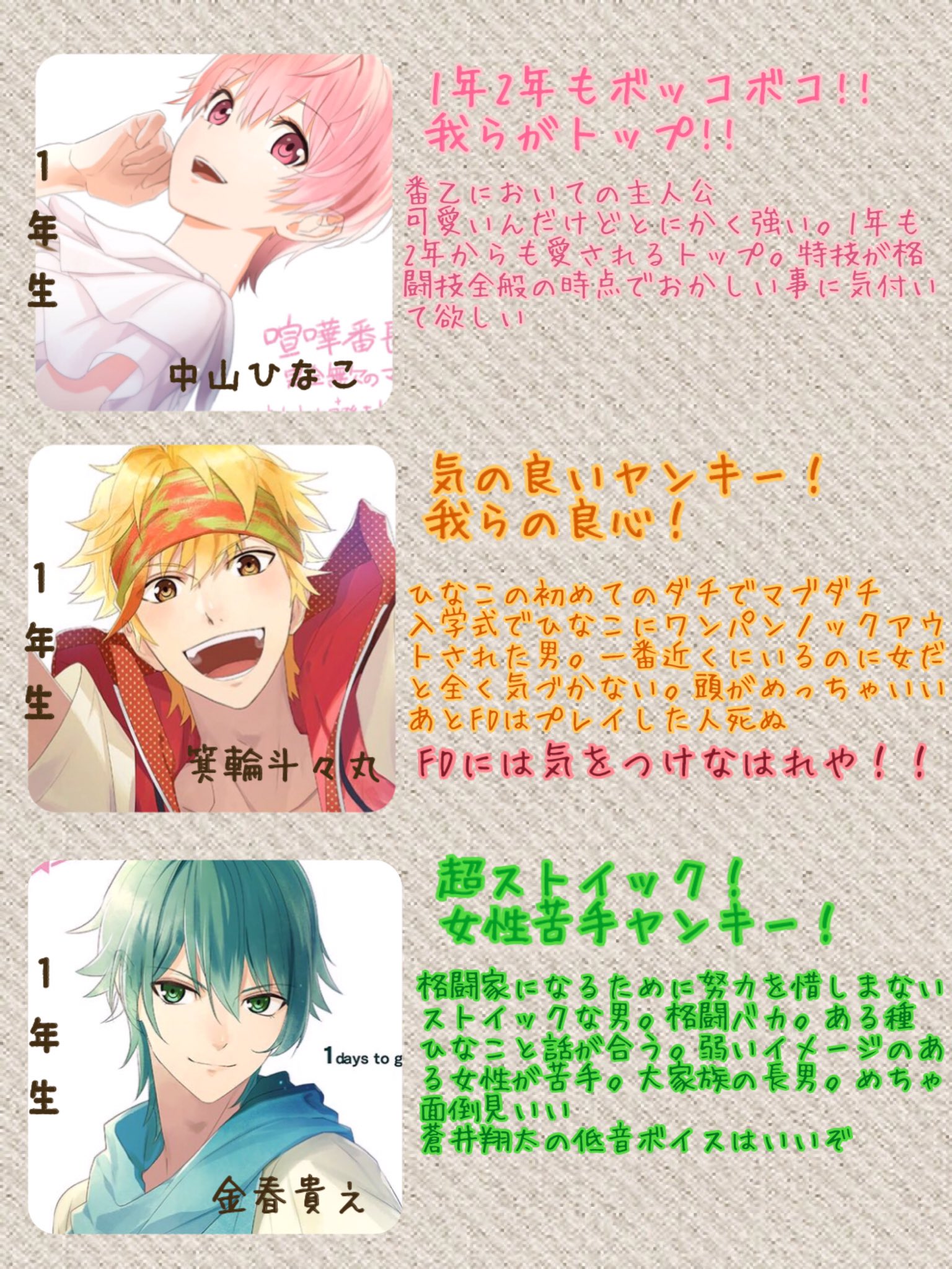O Xrhsths 春月 Sto Twitter 喧嘩番長乙女の布教 というかほぼキャラ語り 贔屓がちょい入ってますが 悪しからず ちなみに オススメ攻略順ではありませんが 無印は鳳凰さんを最後に Fdは斗々丸を最後にすると良いのかもしれません 個人談 T Co