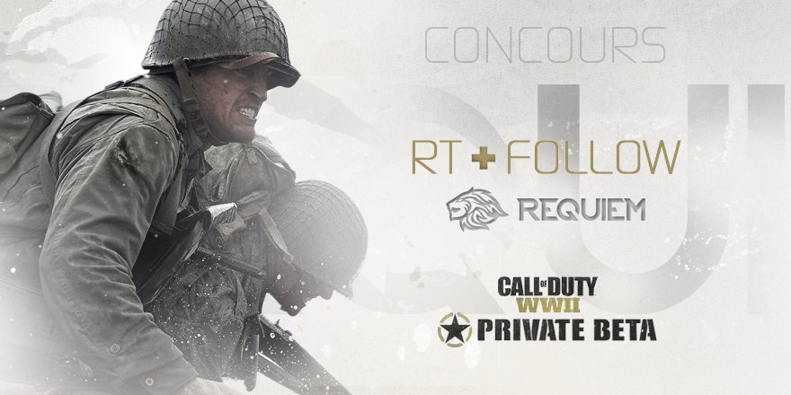RequiemFR's tweet photo. [CONCOURS] On vous fait gagner des codes pour la bêta de #CODWWII 
RT + Follow @RequiemFR pour participer ! https://t.co/6N8DY20OMa