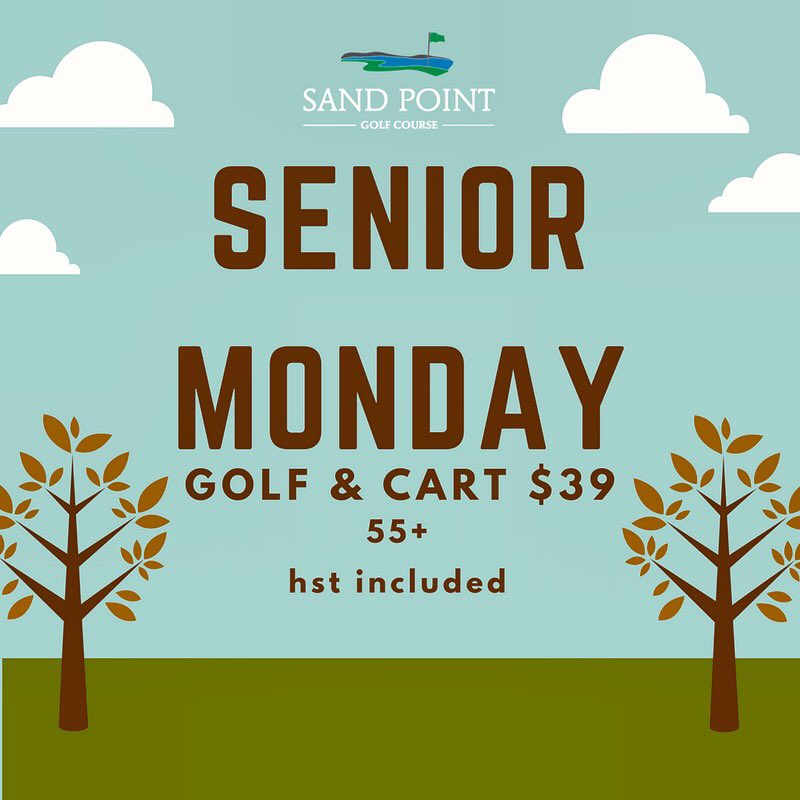 Book your tee time for Monday now! 613-623-3234 ext. 1
#seniormonday #seniorgolf #golf