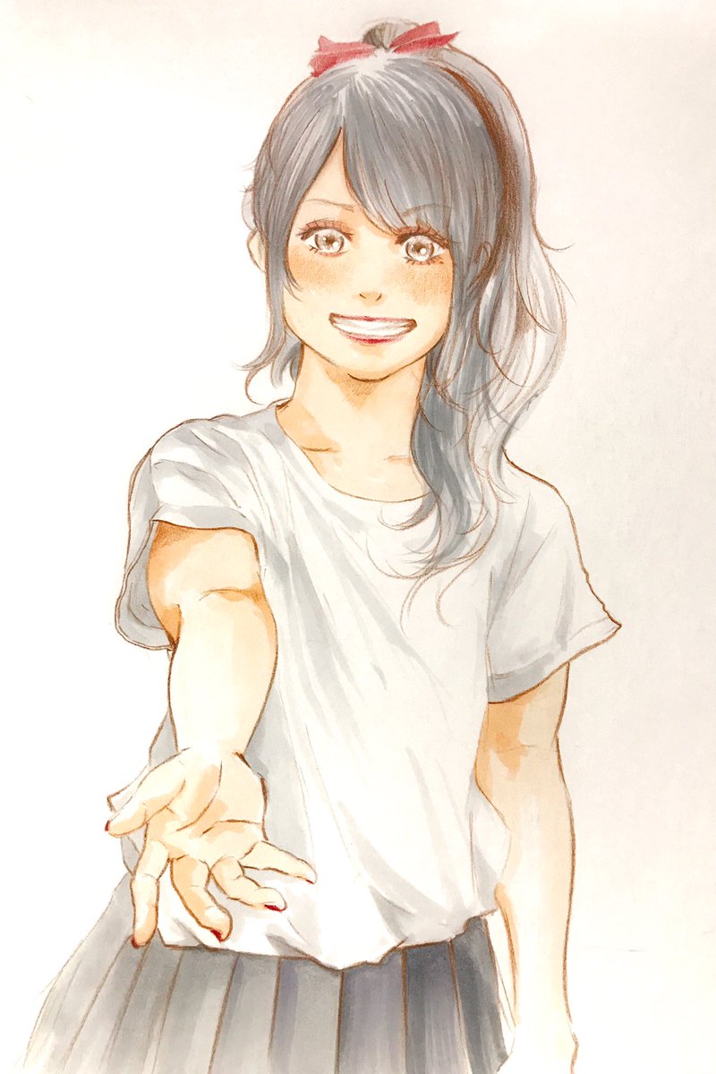 Bacon15 ベーコン夏のポニーテール祭 昨日の方が好き 正面は難しいしポニーテール感がないなぁ 前に流しちゃったらもしかしてポニ感が薄れるのか したことないから分からないけど イラスト 落書き