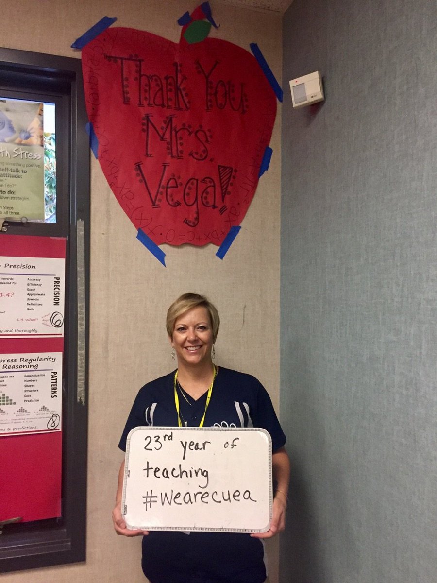 cueaEdAssn's tweet photo. Mrs. Vega is ready to rock the year at Las Flores Middle School! Thanks for 23 years of excellence in CUSD! #wearecuea https://t.co/abG0DlOCvf