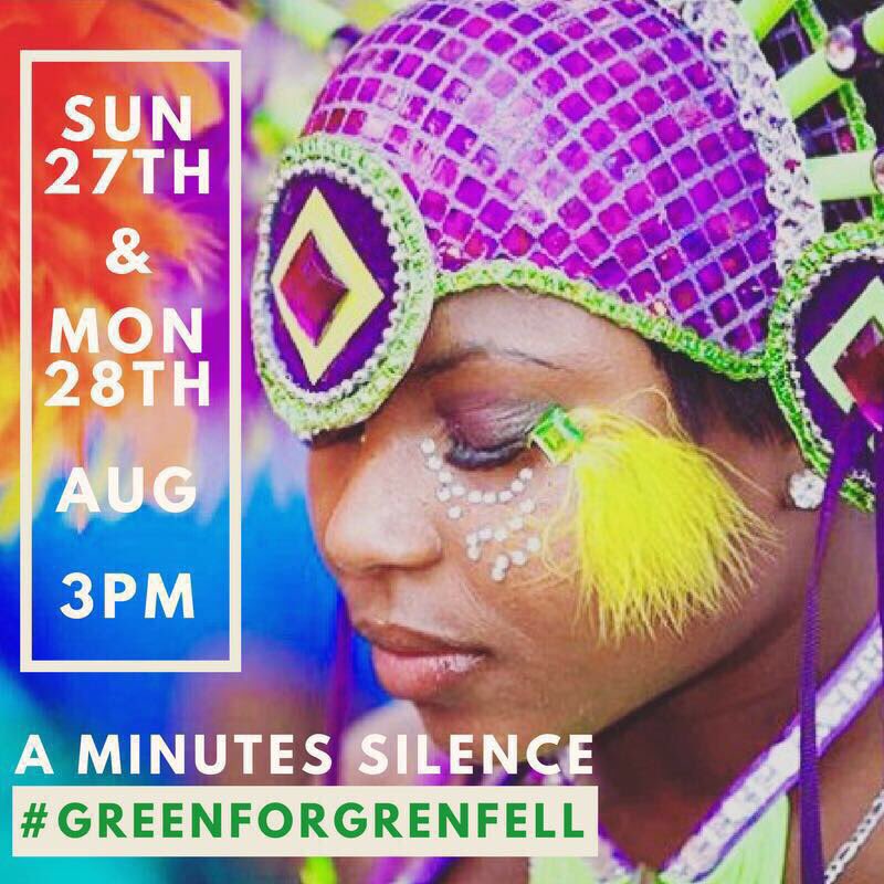 akalamusic's tweet image. The survivors from #Grenfell are asking everyone to wear green in solidarity at this years carnival. RT