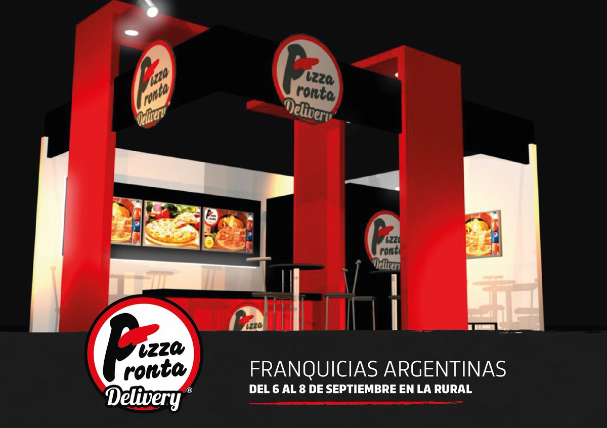 PizzaProntaOK's tweet photo. ¡Estaremos presentes en la Exposición Franquicias Argentinas 2017 el 6, 7 Y 8 de septiembre de 14 a 21 hs en La Rural! https://t.co/klV8hmWWoc