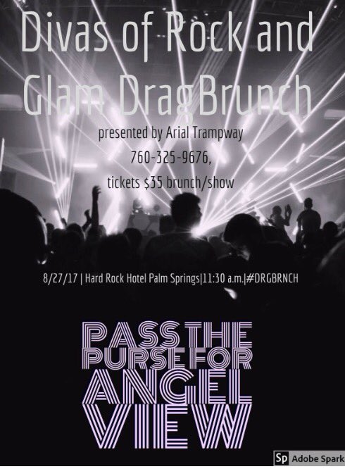 AngelViewCV's tweet photo. Join us Sunday 8/27 at #hrhpalmsprings for #drgbrnch and support #angelview @ArialTrampway @COACHELLAEVENTS @PSComicCon https://t.co/0jEm2PZgZT