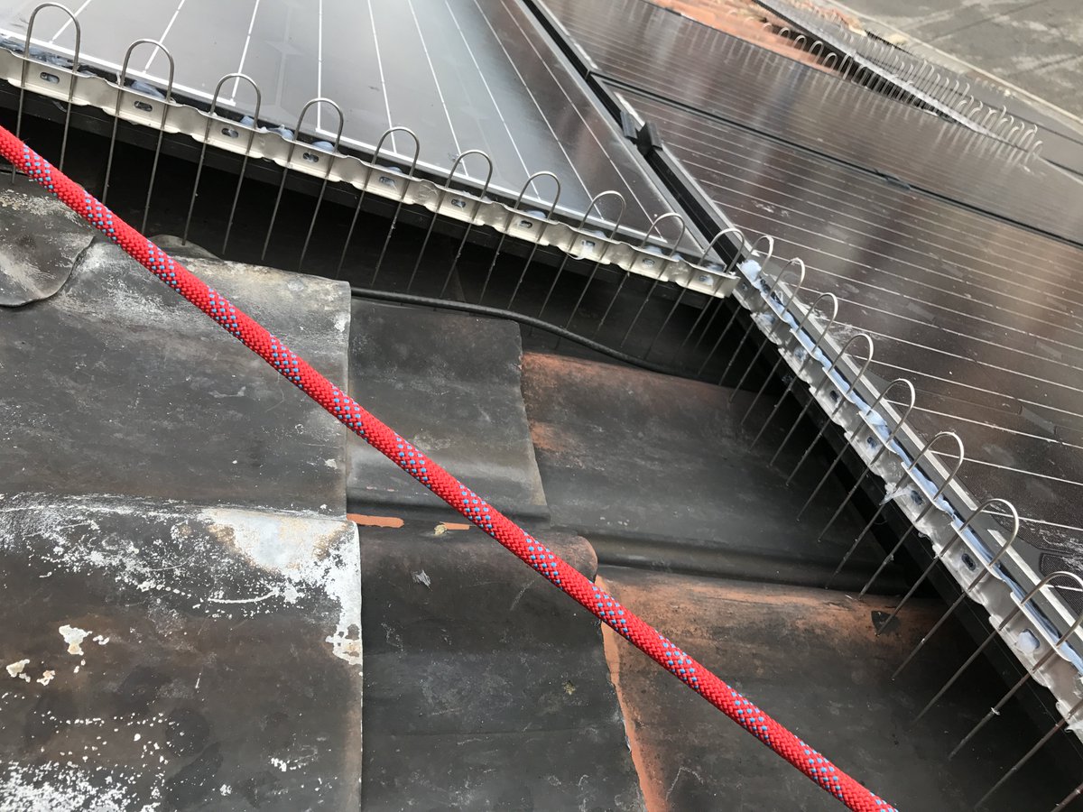 Pigeon proofing solar panels in Middlesbrough today using Probird Solar-Guard spikes.