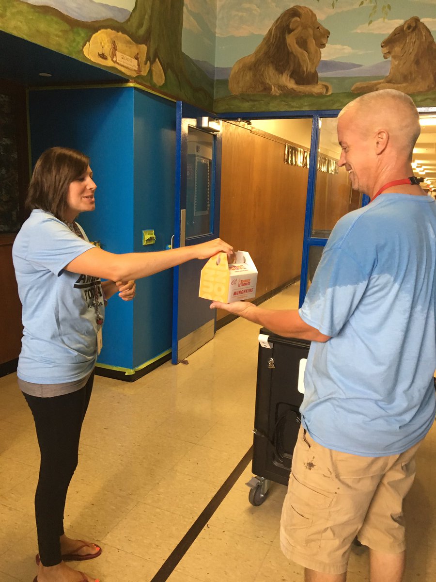 We brought back munchkins for the secretaries and custodians ❤️ #LHEpride #LHEcares #goteam7