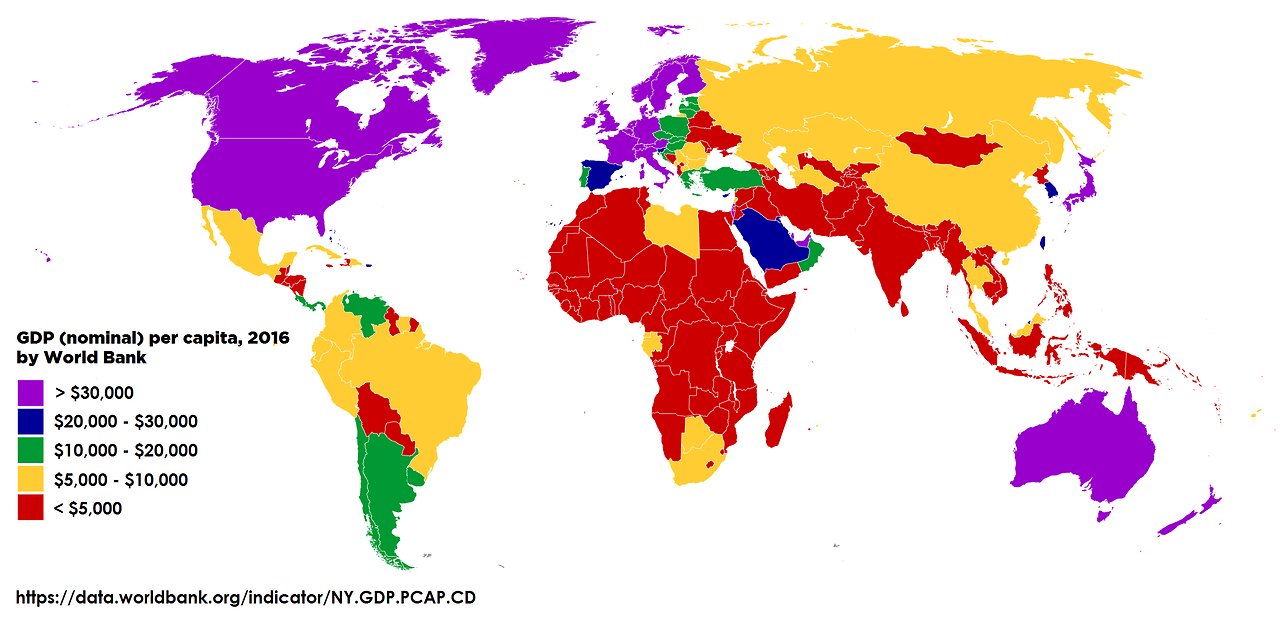 OnlMaps on Twitter: "Countries by nominal GDP per capita,  https://t.co/XRoKsd5qAE: World Bank https://t.co/5iIYI8QUdA #maps  https://t.co/h8N9Fh698Z" / Twitter
