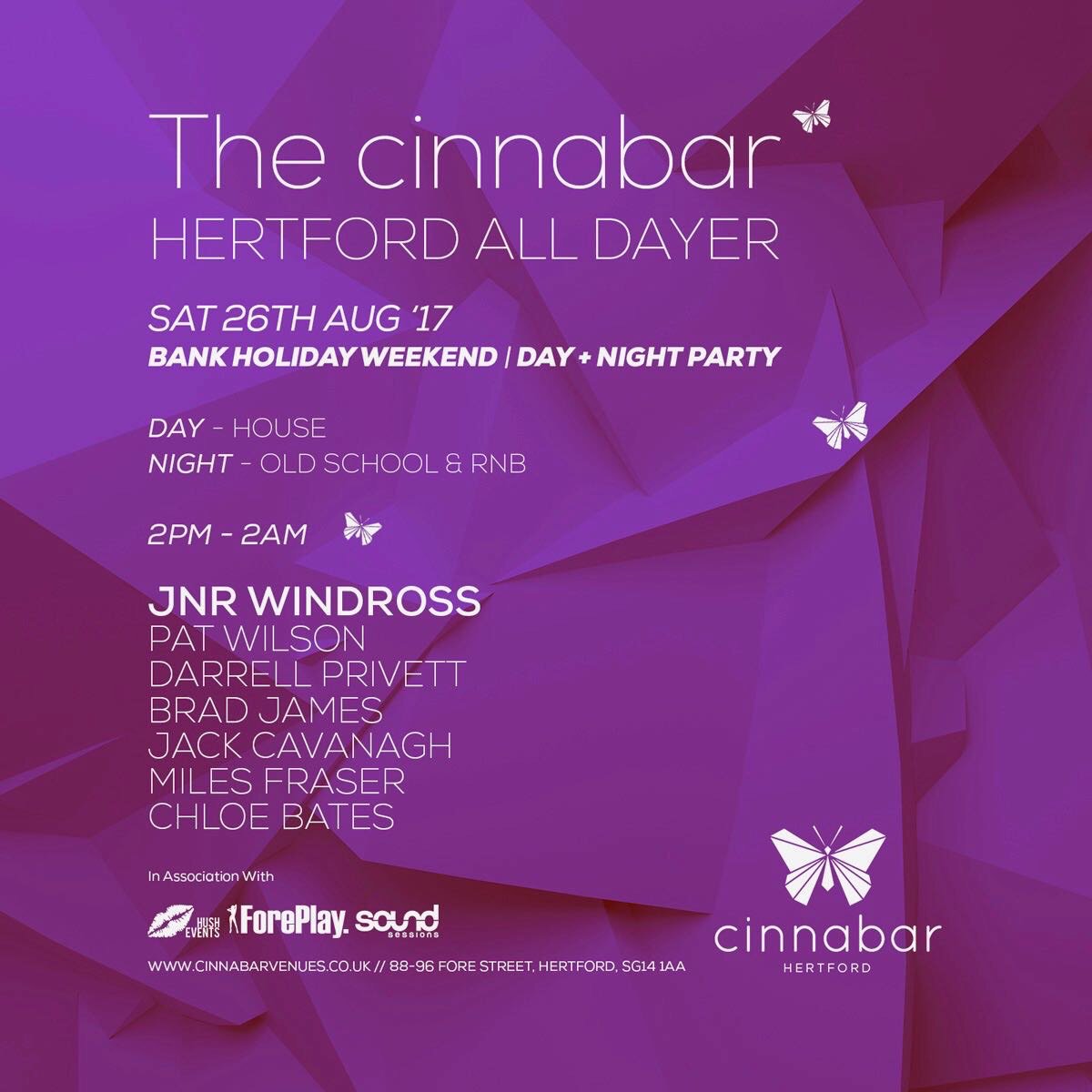 CinnabarHrtford's tweet image. Joining the dj line up on Saturday for @HushEventsUk @ForePlayEvents &amp;amp; @S0undSessions @Jnrwindross 8-10pm

Tickets: hush.glistrr.com/e/22