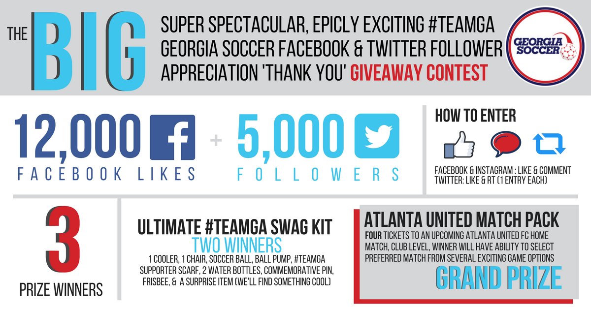 GeorgiaSoccer's tweet image. We're celebrating our growing social fam w/ a GIVEAWAY 🎉
Here's how to enter:

❤️ = 1 entry
RT = 1 entry

Winner announced 2PM TMW 8/24