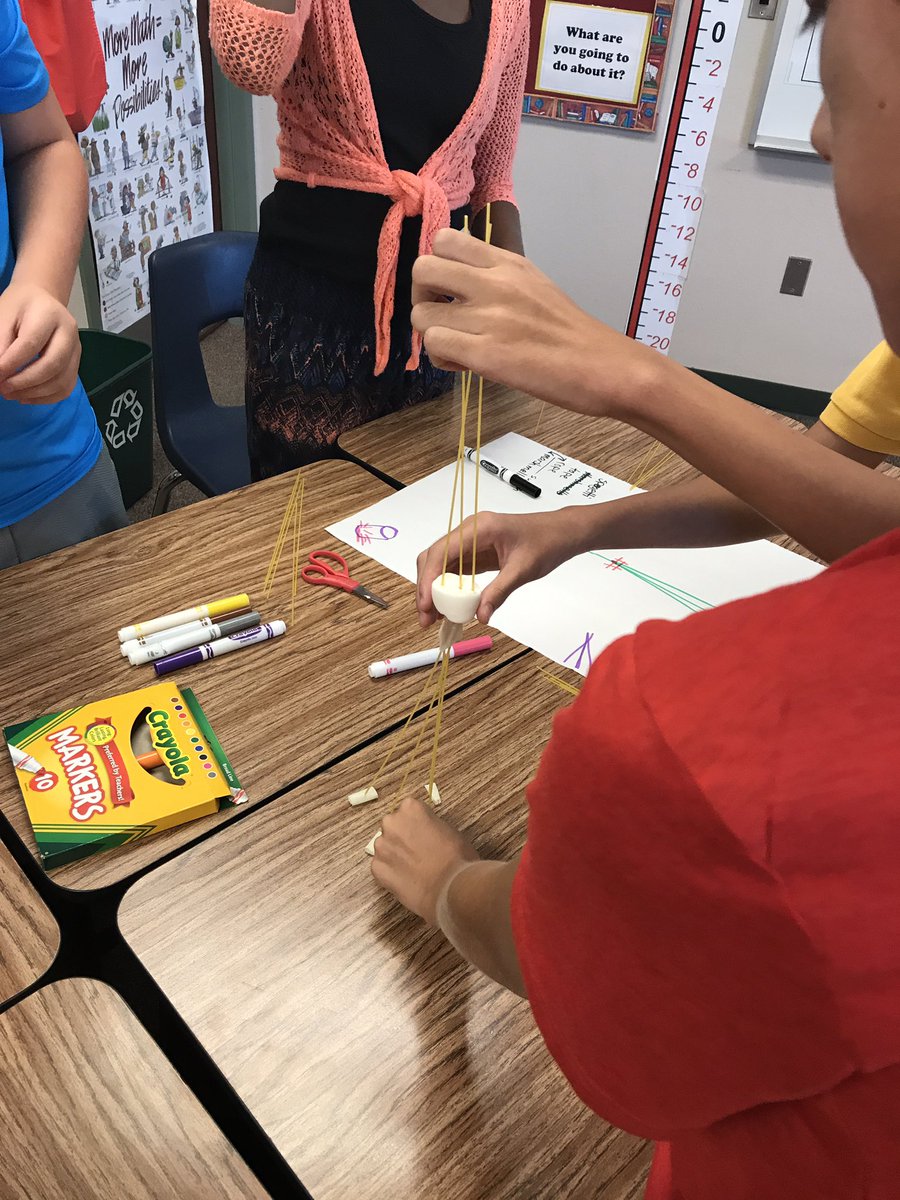 JWalshMS's tweet photo. Bhatt and Smith 2nd period math class completing spaghetti tower challenge. https://t.co/yQwVzkqrDn