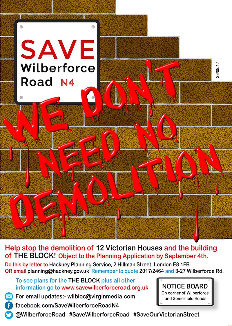 WilberforceRoad's tweet photo. Loving the new posters by @AnitaaAnderson - you can still object, the dedaline is 4 Sept! https://t.co/fslU2cr6hL