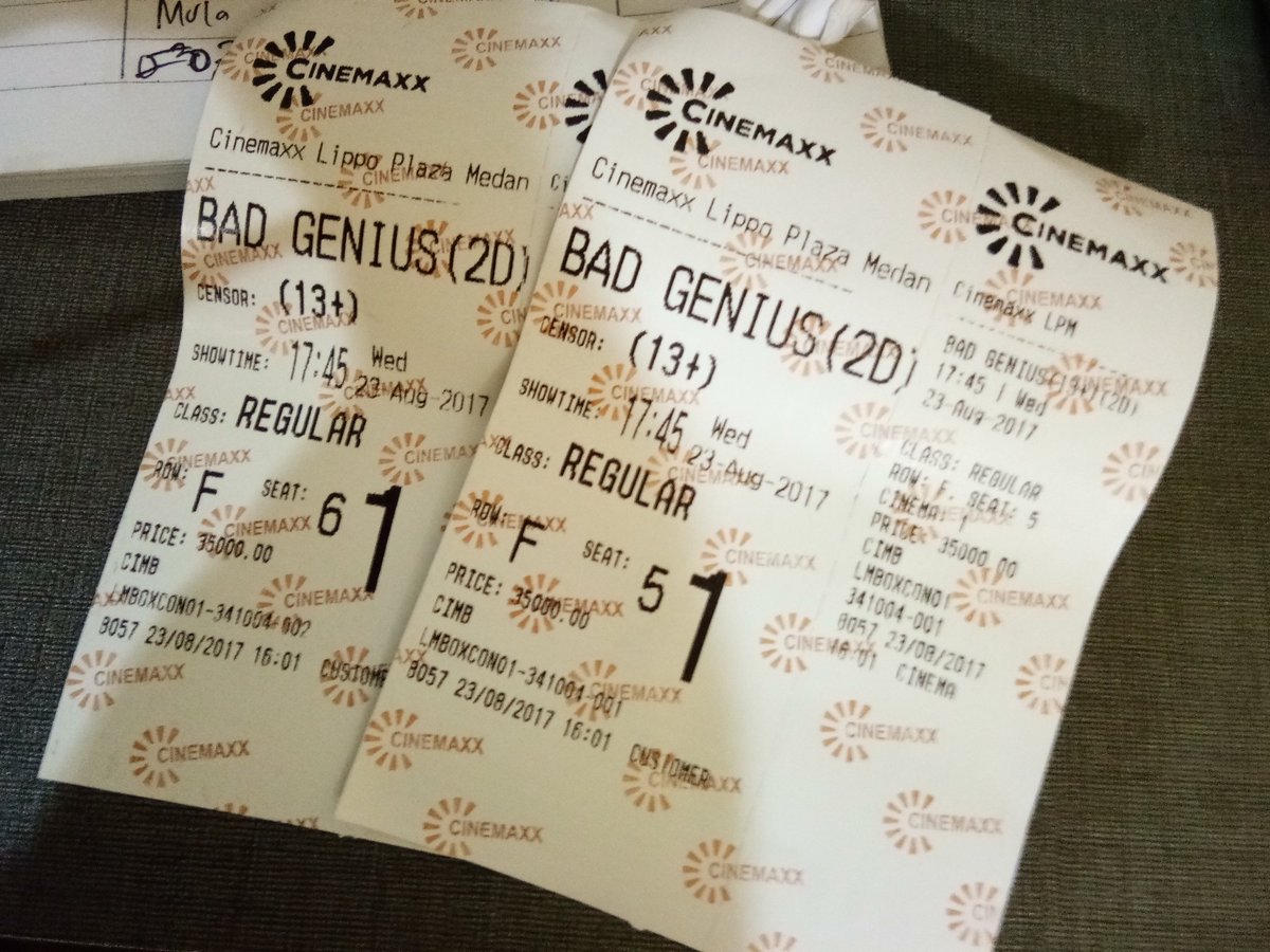 Kiftiiah_'s tweet photo. Film ini Keren sekali bener2 bagus, Bad Genius Disutradarai oleh Nattawut Poonpiriya #MAXXgenius #BadGeniusID @cinemaxxtheater https://t.co/Am3hWryhMA