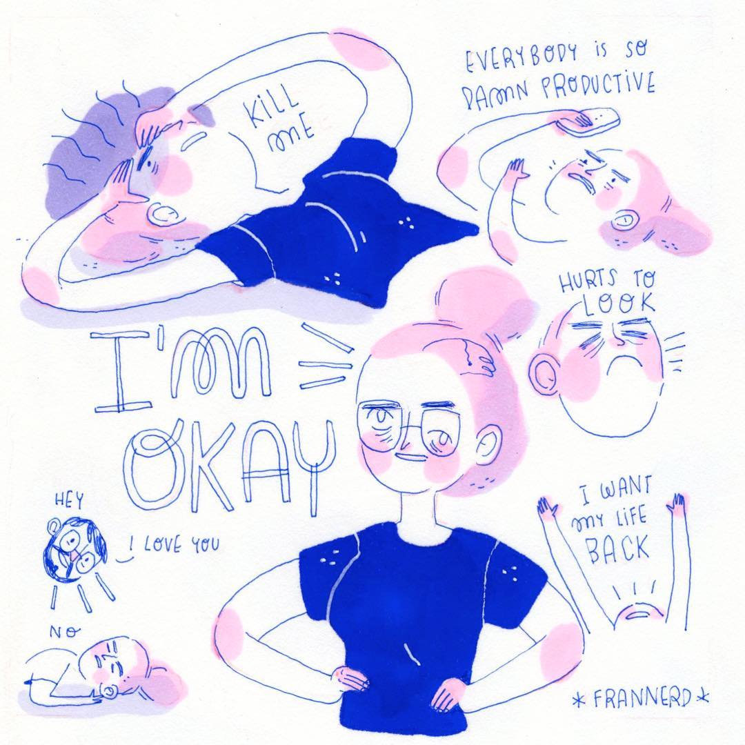 ohh_deer's tweet photo. I'm okay! Work by @frannerd #ohhdeer #illustration #frannerd #funny https://t.co/l3ypR0peop