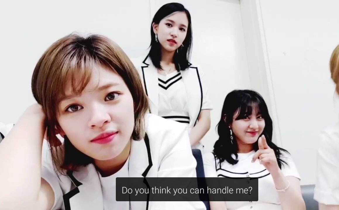 BeWiseStanTWICE's tweet photo. "Do you think you can handle me? :))" - Park Jihyo 2017

Now ask yourselves.. Can you? 

😂 https://t.co/9kKZyO8sNb