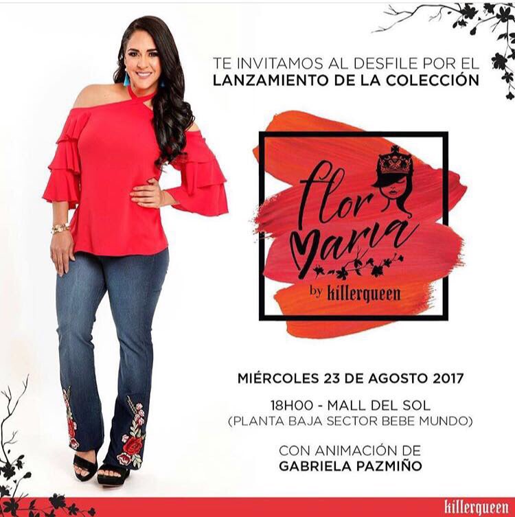 FLOR_MPALOMEQUE's tweet photo. HOY LOS ESPERO EN EL @MALLDELSOL_EC a las 18h
Voy a desfilar mi colección #FLORMARIA by #KILLERQUEEN https://t.co/7G9G9XLpBy