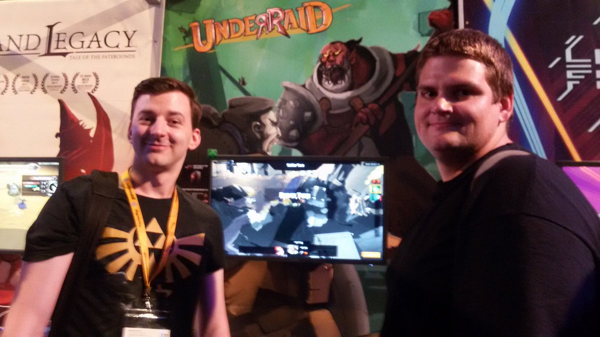 UnderRaid's tweet image. Thanks to @derproof and Markus and everyone else who's played our game so far! Keep visiting us in the Indie Arena #gamescom2017 #underraid