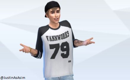 Justin as a sim tweet media