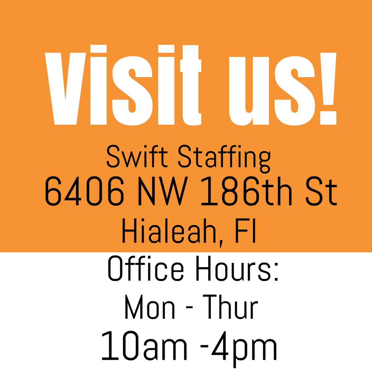 SwiftStaffingFL's tweet image. Call us for more info! 786-401-7498. #SwiftMiami #SwiftStaffing #SwiftJobs #MiamiJobs #JobAlert #DrivingJobs #ExecutiveAssistant #Clerical