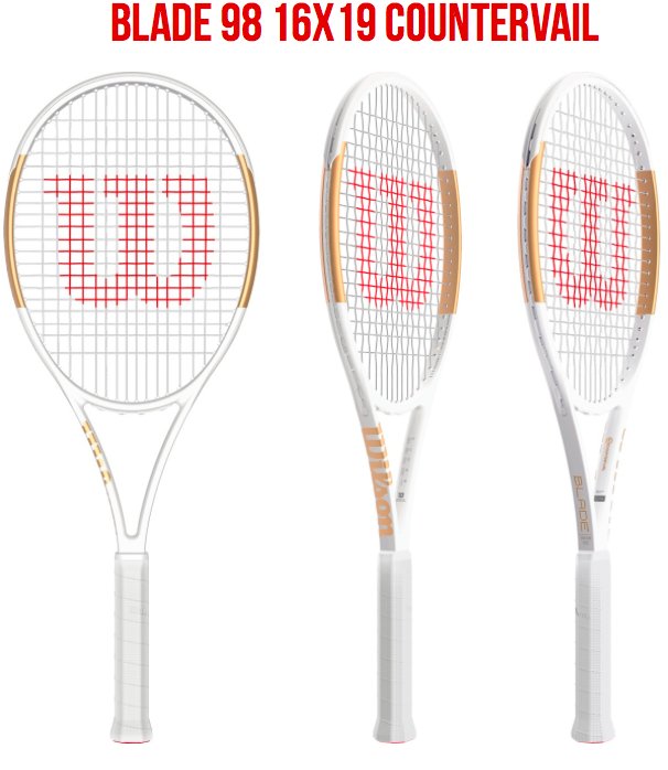 TrendyTurtle14's tweet photo. My #Blade98 #wilsoncustomracket in white & gold. Another classic look, love it! #Tennis #Racquet #WTA #ATP @WilsonTennis https://t.co/wN55iSLlve