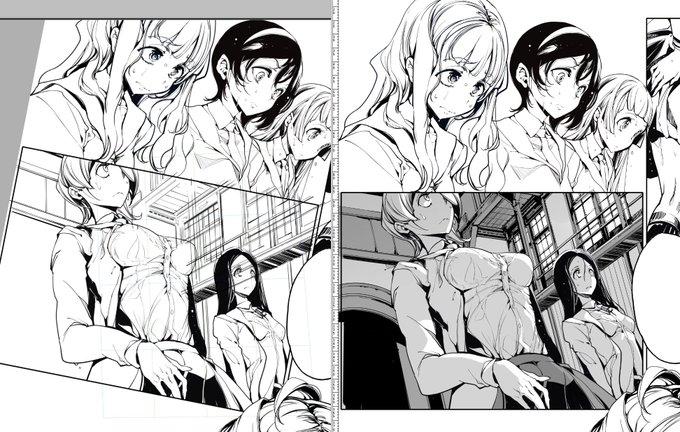 背景を描くのの何が楽しいかというと、パース線が組み合わさることで空間が出来ることに尽きるのかなぁ、それとキャラの存在感がグッと増す辺り 