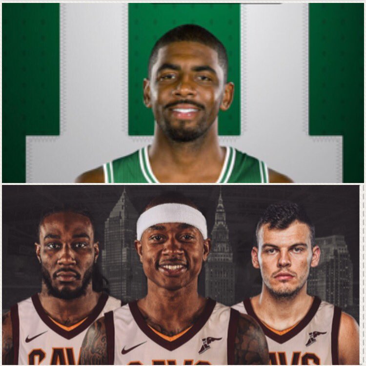 goodoldsport_'s tweet photo. "The Cav who wasn't LeBron James" was dealt to the Celtics for "not the Isaiah Thomas you're thinking of," and some friends. #KyrieToBoston https://t.co/Ba1NkSr7KY