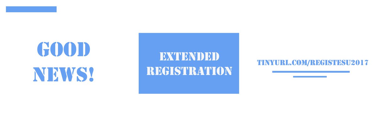 esu_unpad's tweet photo. We are extending our registration!

Grab your chance by registering on https://t.co/RB1I7z7xD7 before September 2nd, 2017! https://t.co/NZa492dp4R