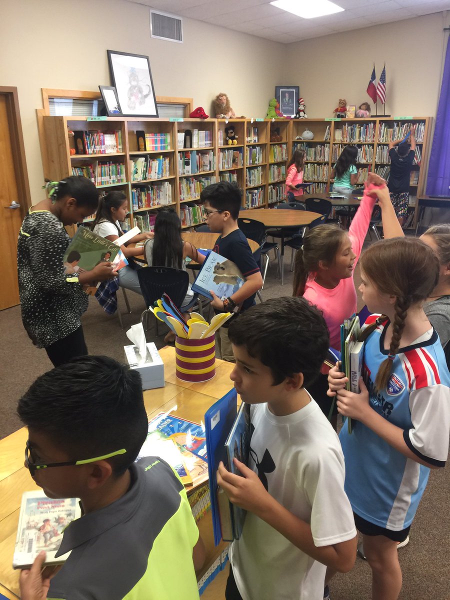 Students were excited to get to the library today. #SantaRitaRocks