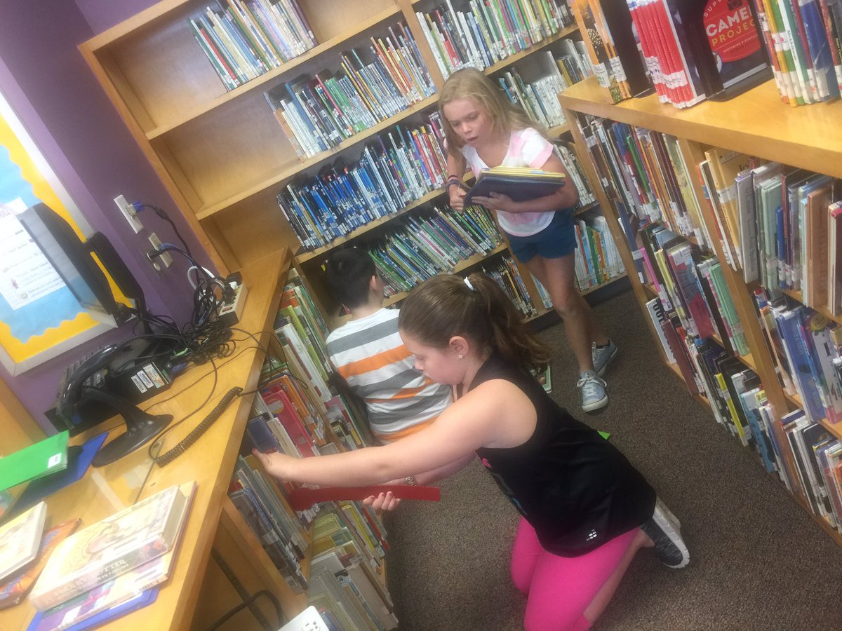 Students were excited to get to the library. #SantaRitaRocks