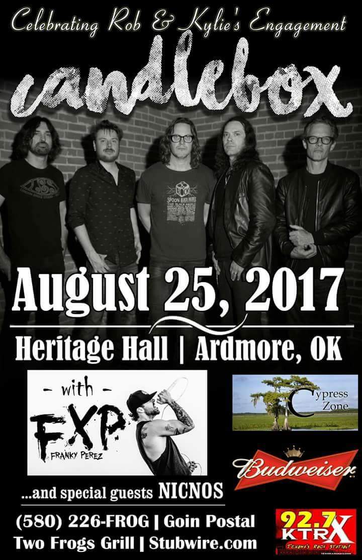 Who is ready to rock with usThis friday! W/<a href="/candlebox/">CANDLEBOX</a> <a href="/FrankyPerez/">Franky Perez</a>  #DoBiggerThings #TheNextGalaxy #hashtag #RockAndRoll #facebookdown