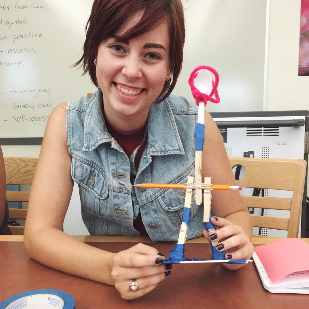 MsCarriker's tweet photo. Exploring problem-solving through play by building catapults at #HaysLaunch!! https://t.co/gd8E5KYbM1
