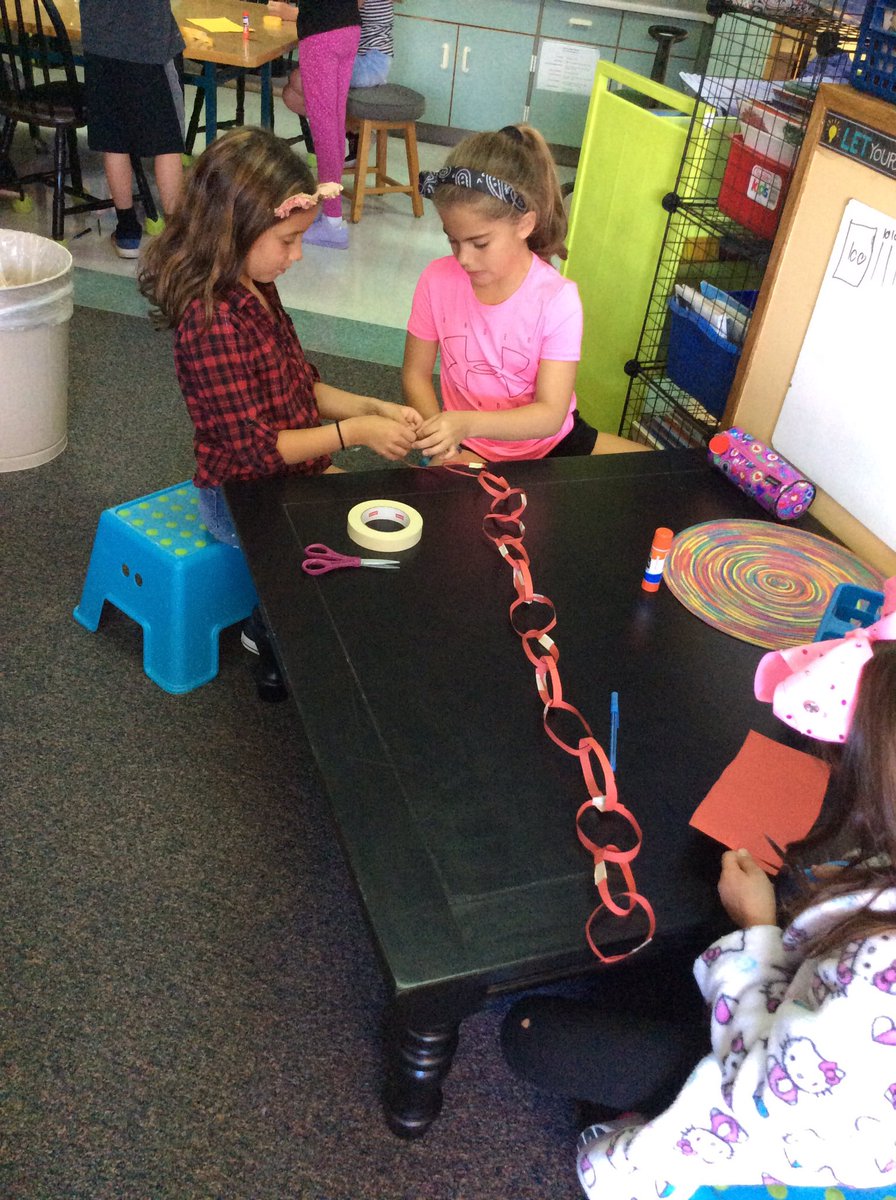 adeodea's tweet photo. Using teamwork to build the longest chain with few materials. @AltonDarby #teamwork #STEM https://t.co/DD9y8fHRQm