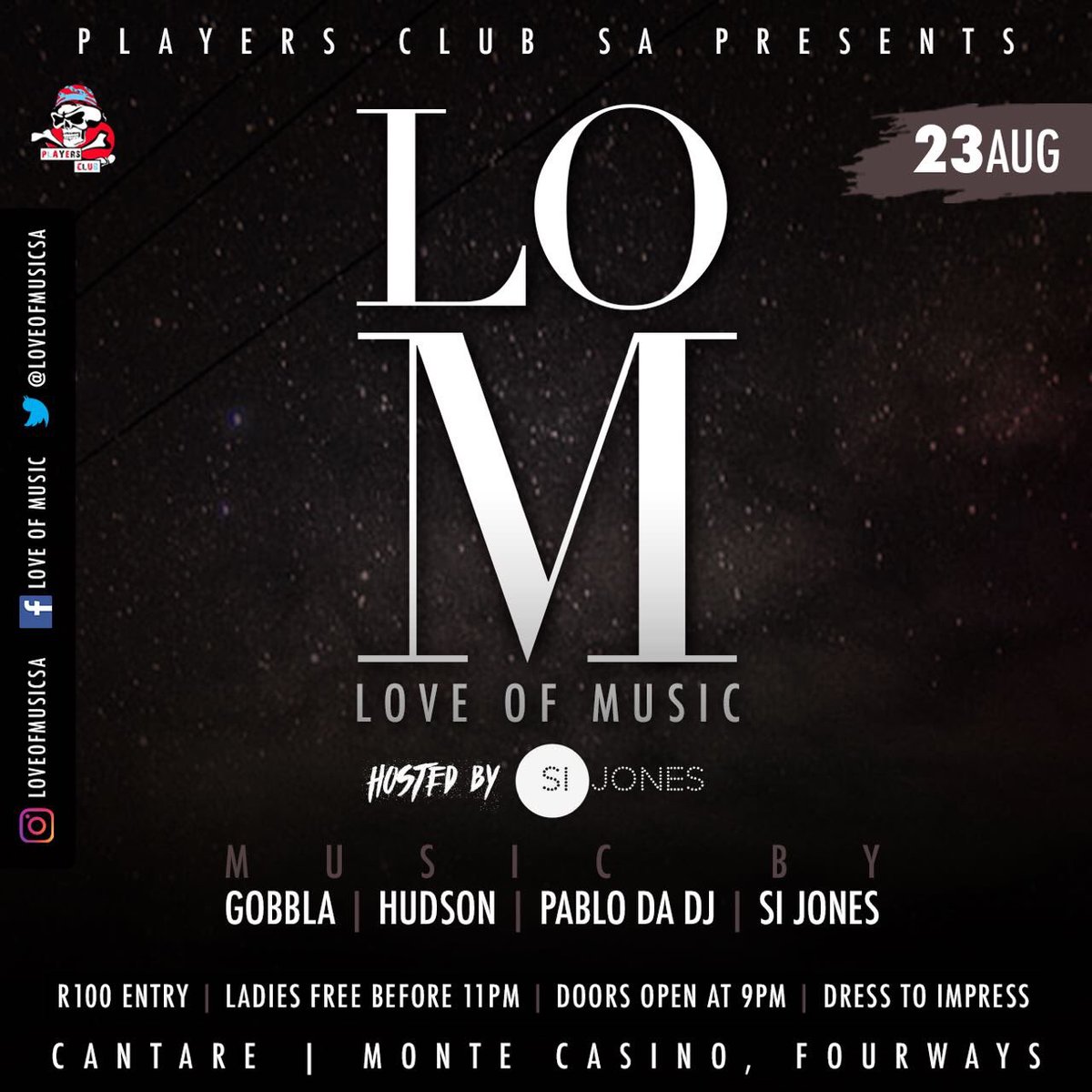 LoveOfMusicSA's tweet photo. WE JUST OPENED THE DOORS YALL 🤗 
COME VIBE WITH US 
#LOMnights @Cantare_Monte https://t.co/sIoRgJipb1