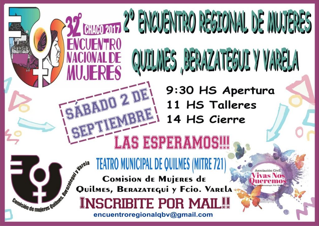 loredequilmes1's tweet photo. 2do #EncuentroRegionalDeMujeres Quilmes,Berazategui,Varela. 2/09 9.30hs. Inscribite @MujeresQbv Rumbo al32 #ENMChaco https://t.co/wqexbXIV3z