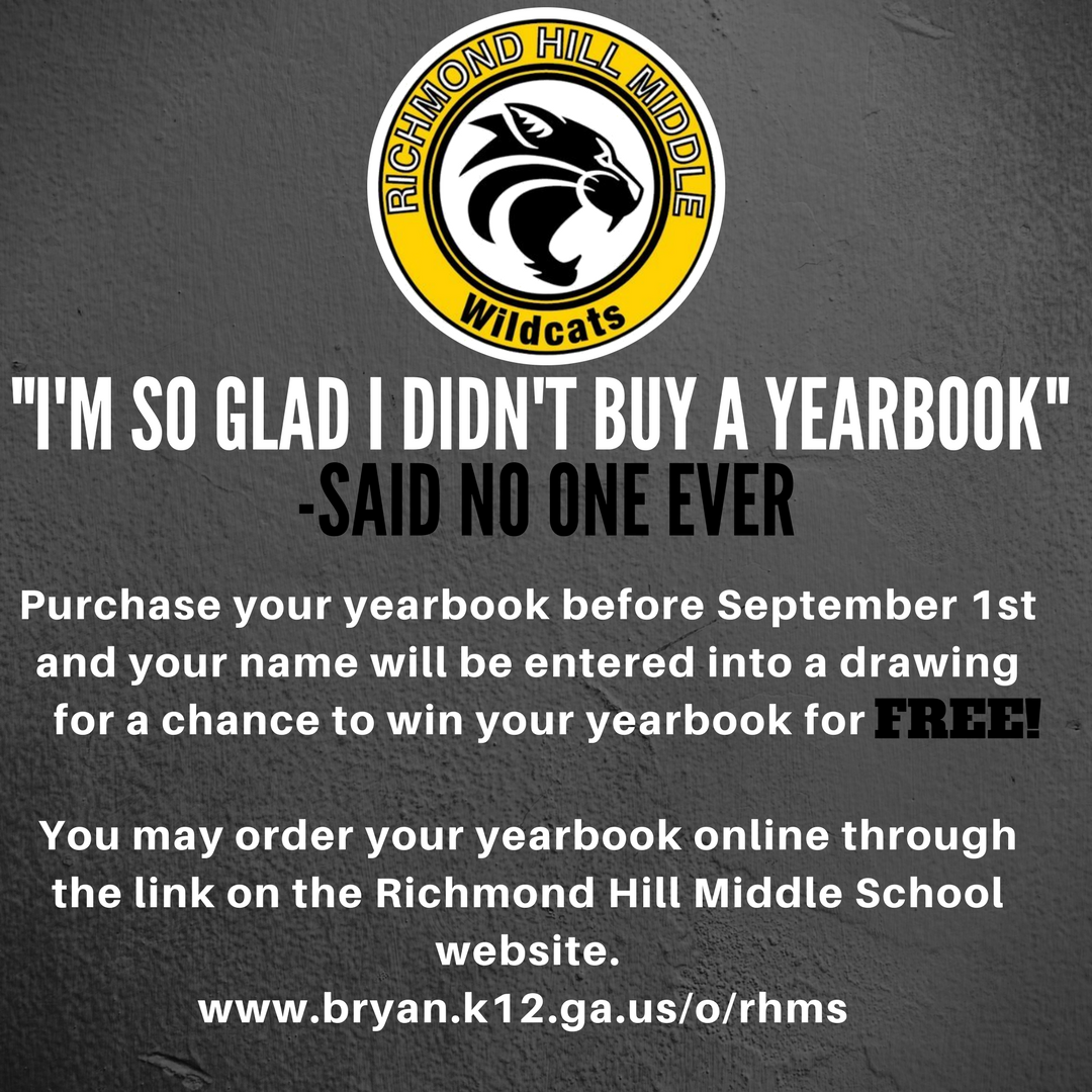 rhmsblackgold's tweet photo. Order your yearbook before September 1st and you could win your yearbook free!  https://t.co/UK0WaSGDBT https://t.co/pWg2OBzAkX