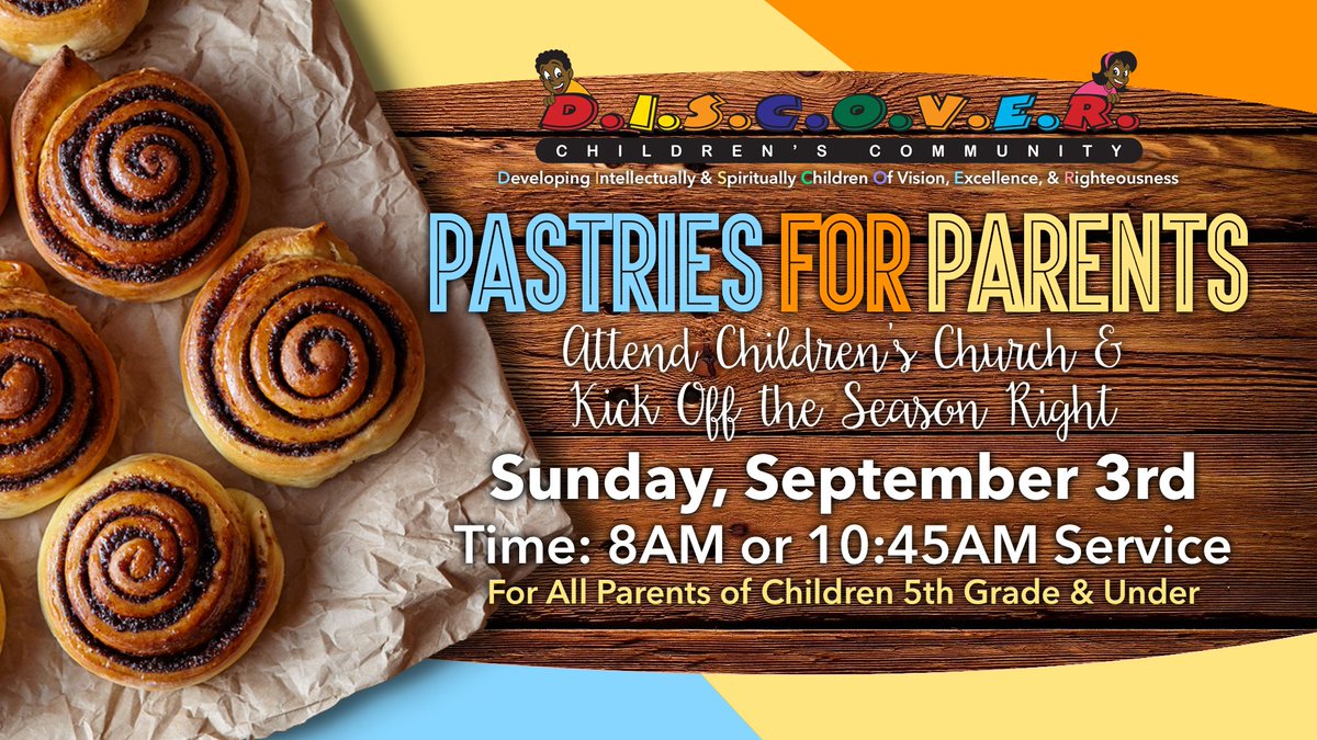 Parents! Join the Discover Children's Ministry for the school year kick off Sept.3 at both services. <a href="/WEWhite_/">William E. White</a> #P4P
ow.ly/Ltdv30eCSNX