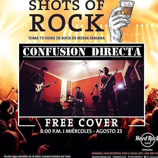 guarumorock's tweet photo. Hoy #ShotsOfRock en @HRCPanama con la presentación de #ConfusiónDirecta https://t.co/LVaBRg6Osz