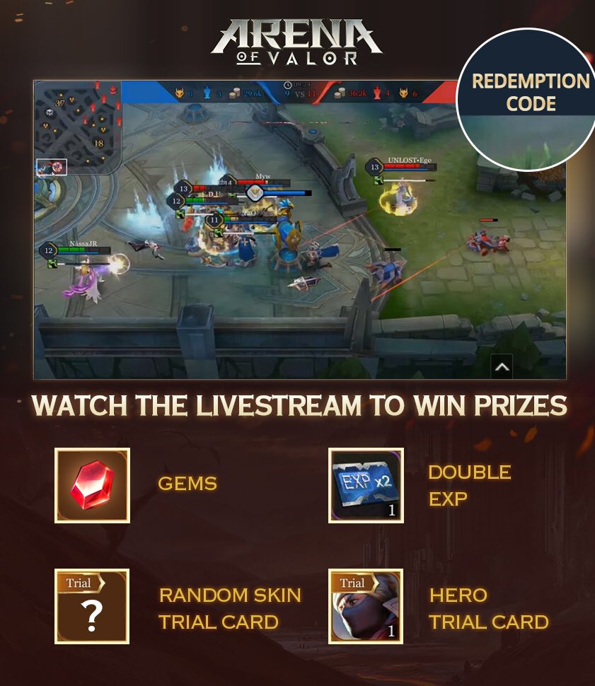 arenaofvalor on Twitter "Last redemption code is coming soon! Redeem