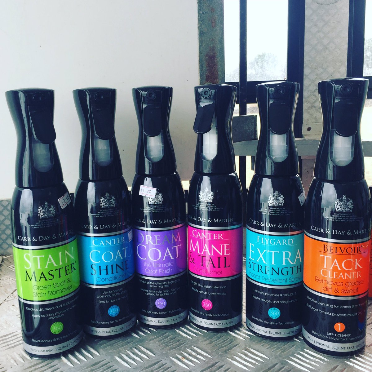 COSaddlery's tweet photo. #coatshine #maintail #flygard #tackcleaner #dreamcoat #stainmaster #carr&amp;day&amp;martin @COSaddlery #showtackshop https://t.co/BAERY2B3Xn